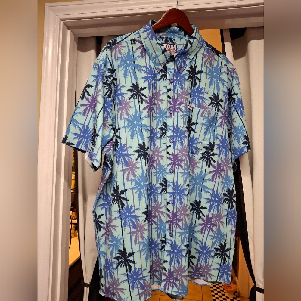 Mens Dixxon Bamboo Palisades Short Sleeve Button Up 2XL